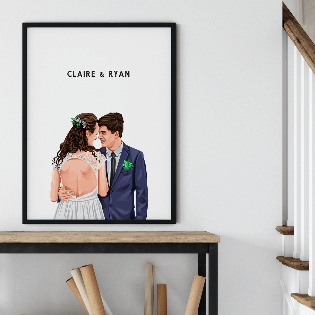 Custom Illustrated Wedding & Anniversary Portrait