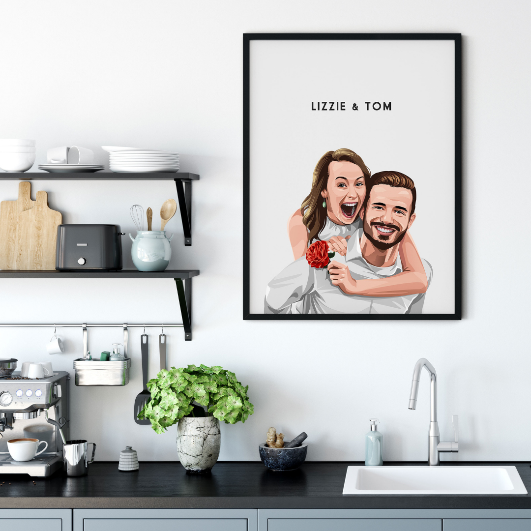 Custom Illustrated Wedding & Anniversary Portrait
