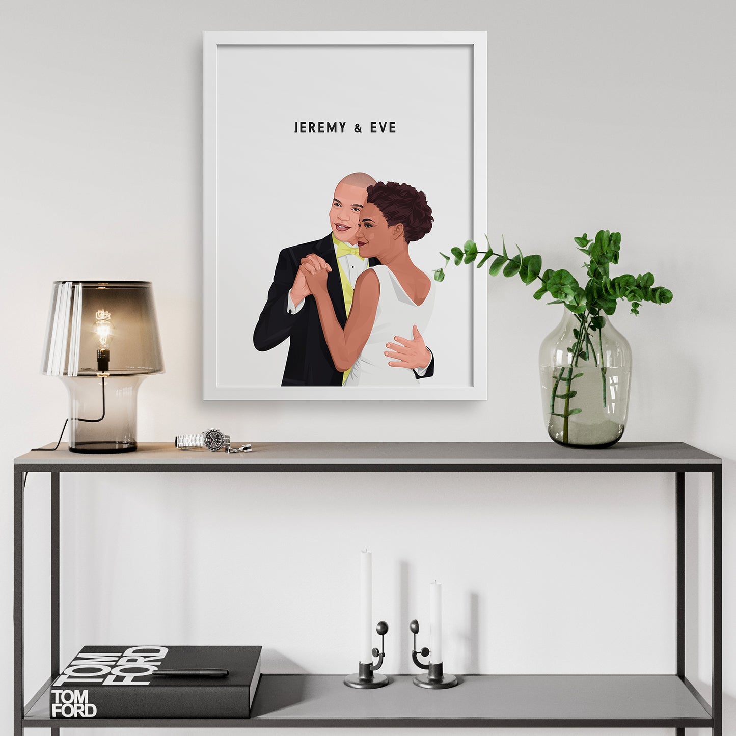 Custom Illustrated Wedding & Anniversary Portrait